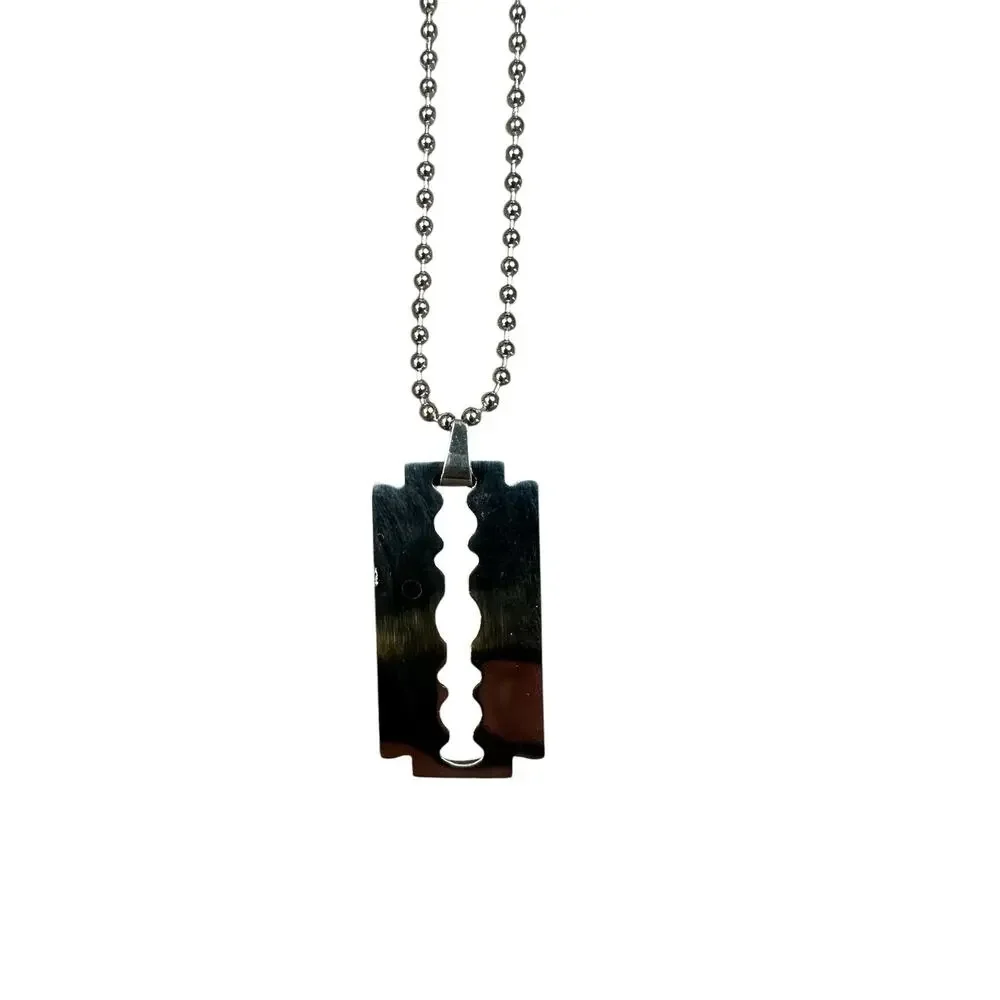 Andrew Christian Razorblade Necklace Silver — One Size